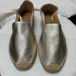 NEW! Gold Leather Soludos Espadrilles